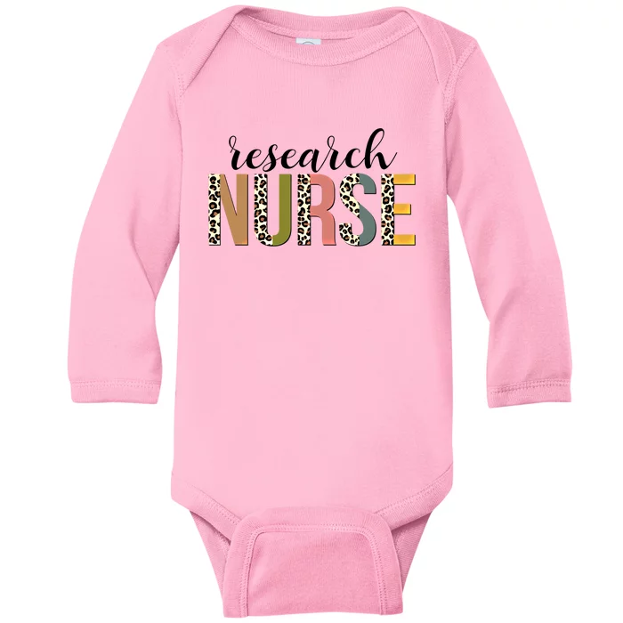 Leopard Research Nurse Print For Nursing Student Gift Baby Long Sleeve Bodysuit