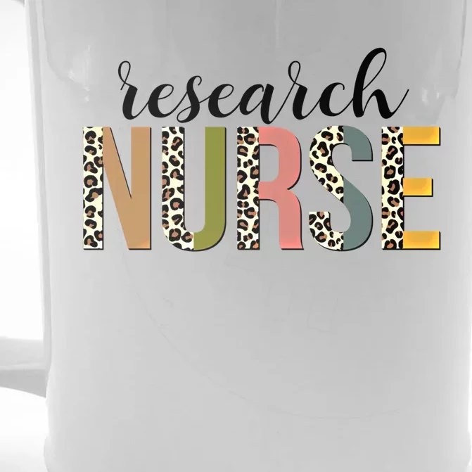 Leopard Research Nurse Print For Nursing Student Gift Front & Back Beer Stein