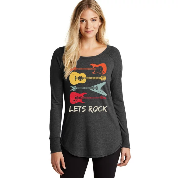 Lets Rock N Roll Guitar Retro Gift Men Women Women's Perfect Tri Tunic Long Sleeve Shirt