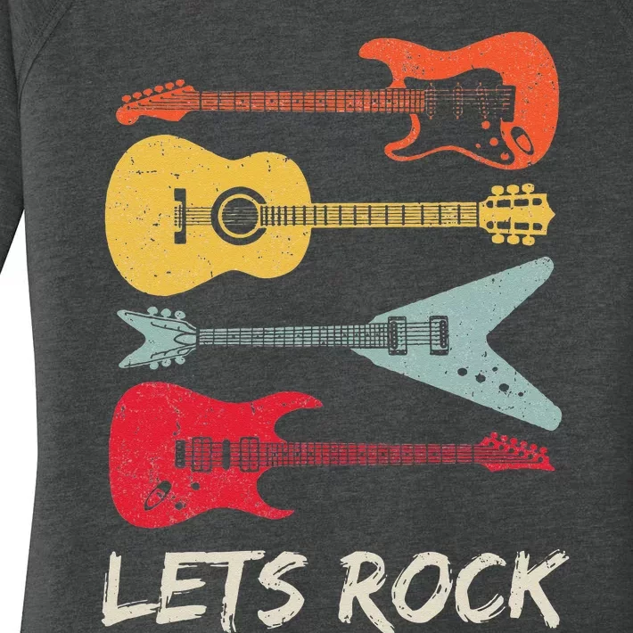 Lets Rock N Roll Guitar Retro Gift Men Women Women's Perfect Tri Tunic Long Sleeve Shirt