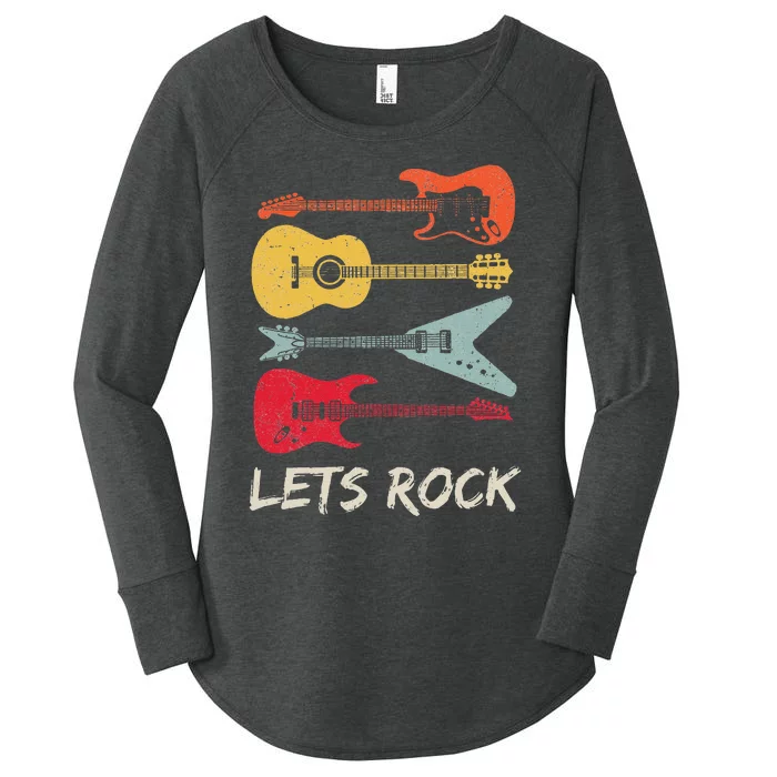 Lets Rock N Roll Guitar Retro Gift Men Women Women's Perfect Tri Tunic Long Sleeve Shirt