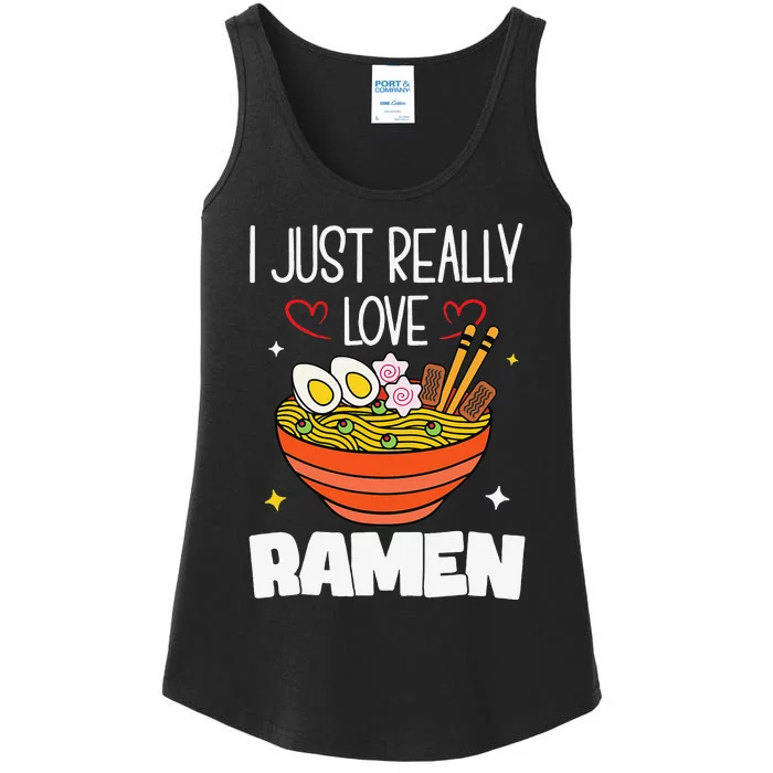 Love Ra Noodle Japanese Anime Girls Boys & Manga Kawaii Ladies Essential Tank