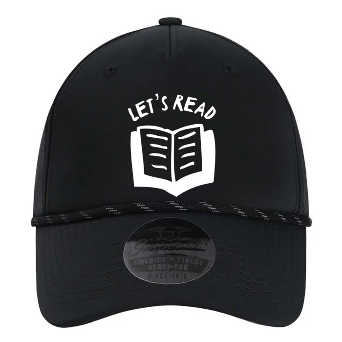 Lets Read Open Book Literacy Advocate Cool Gift Performance The Dyno Cap