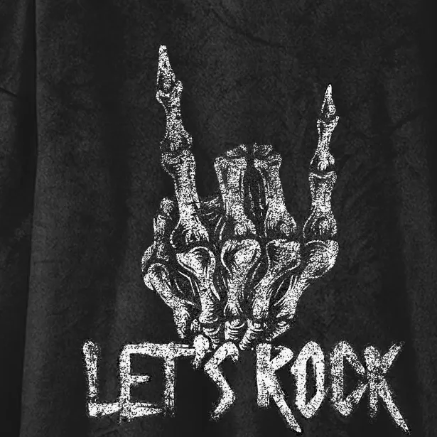 Lets Rock On Band S Rock And Roll Skeleton Hand Graphic Hooded Wearable Blanket