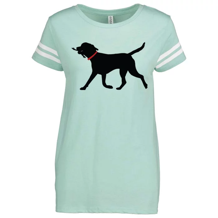 Labrador Retriever Play Fetch Black Lab Enza Ladies Jersey Football T-Shirt