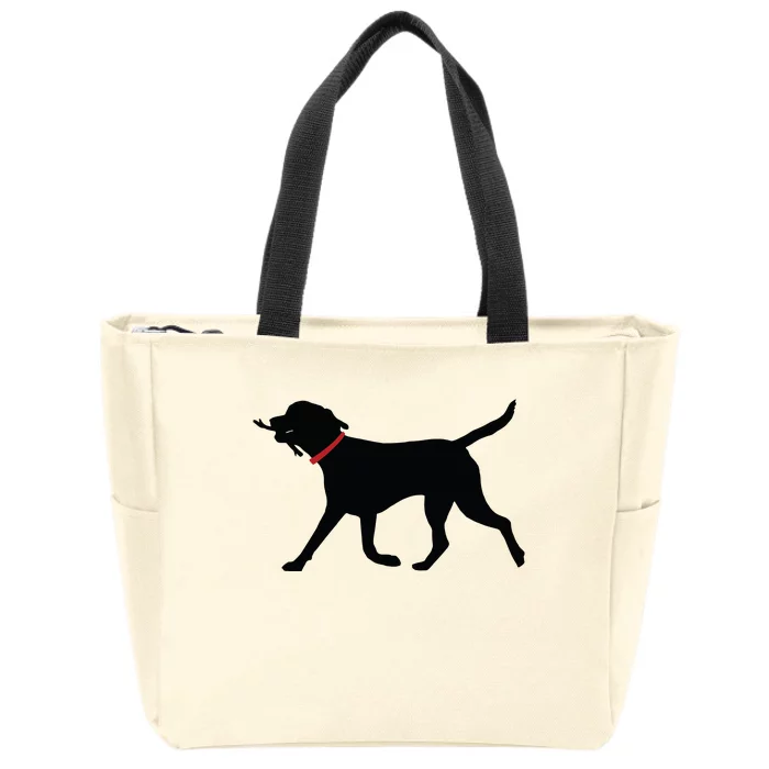 Labrador Retriever Play Fetch Black Lab Zip Tote Bag