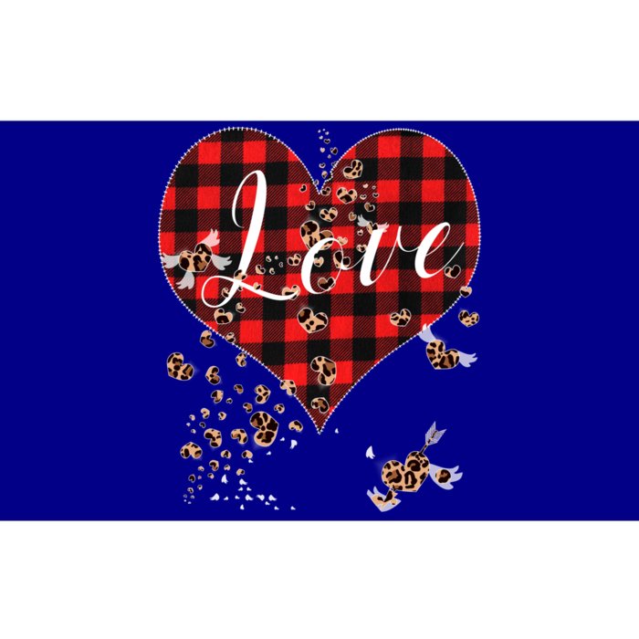 Love Red Plaid Leopard Hearts Tee 1970s Cute Valentines Day Funny Gift Bumper Sticker