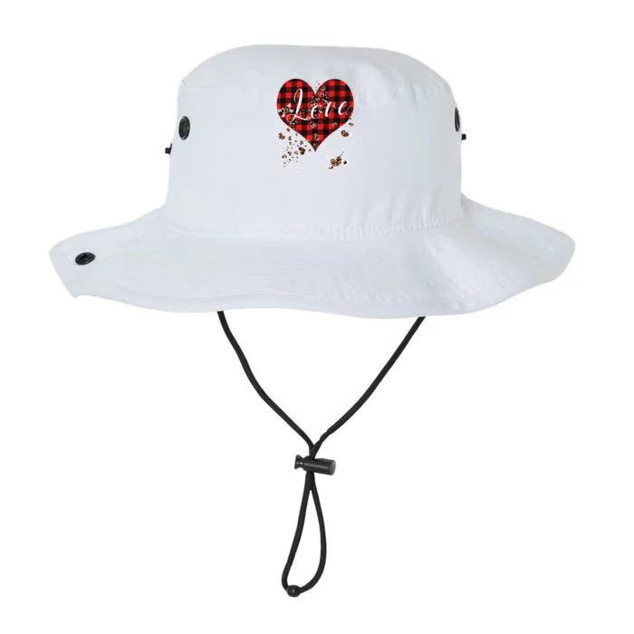 Love Red Plaid Leopard Hearts Tee 1970s Cute Valentines Day Funny Gift Legacy Cool Fit Booney Bucket Hat