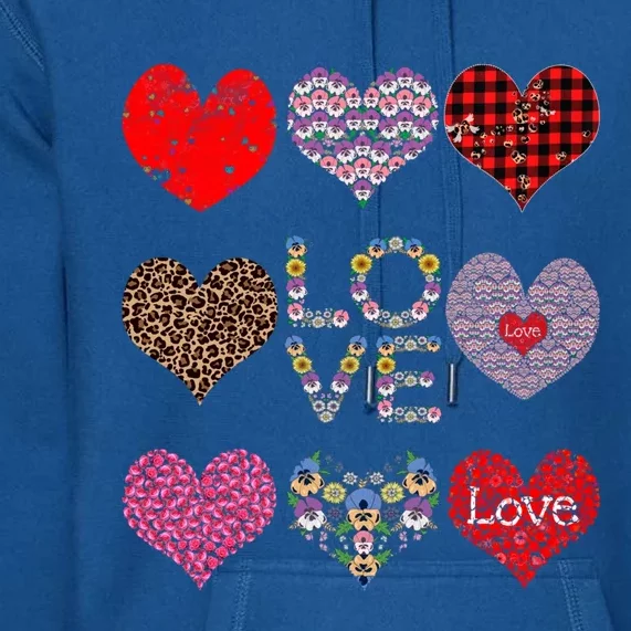 Love Red Plaid And Leopard Hearts Cute Floral Valentines Day Gift Premium Hoodie