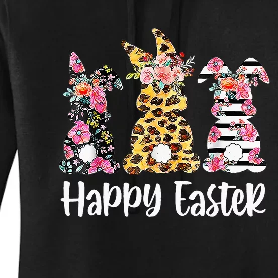 Leopard Rabbit Plaid Floral Easter Bunny Women's Pullover Hoodie