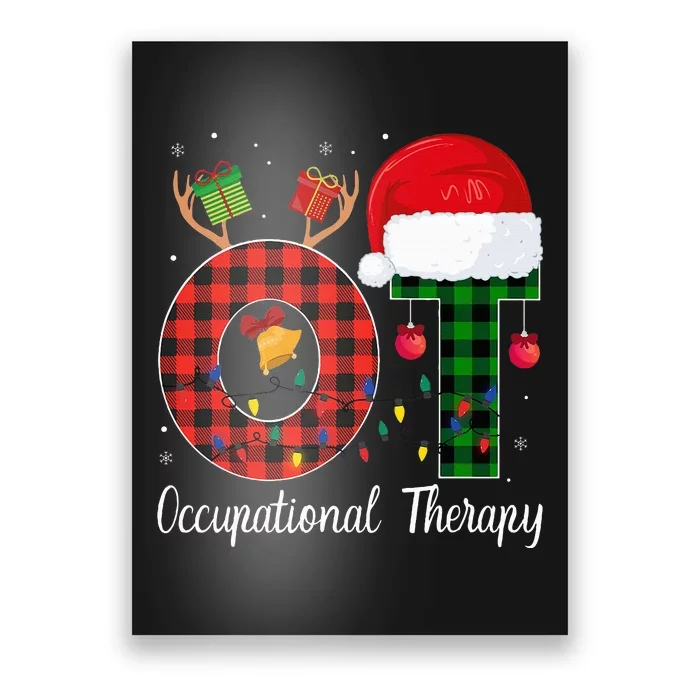 Lights Red Plaid OT Therapist christmas 2024 Poster