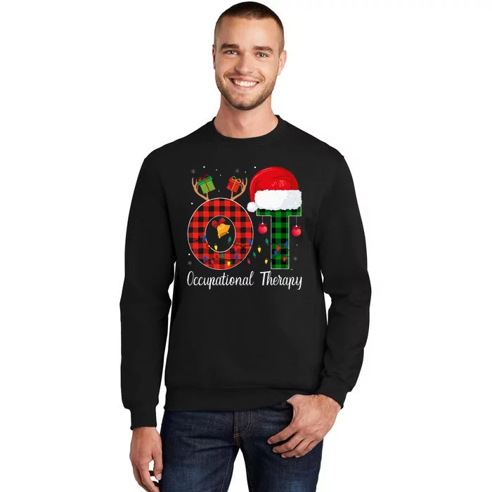 Lights Red Plaid OT Therapist christmas 2024 Tall Sweatshirt