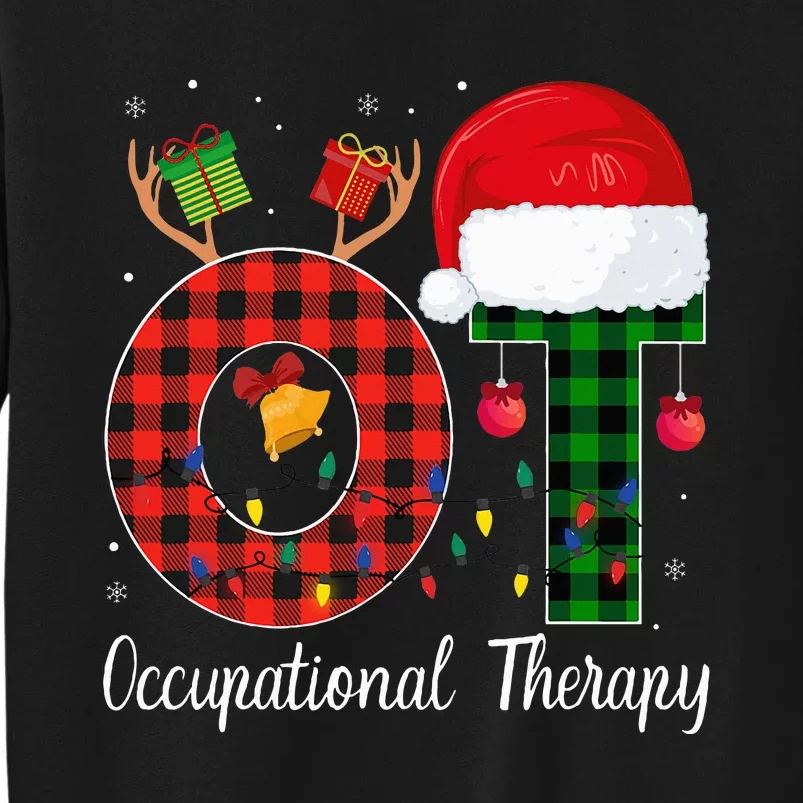 Lights Red Plaid OT Therapist christmas 2024 Tall Sweatshirt