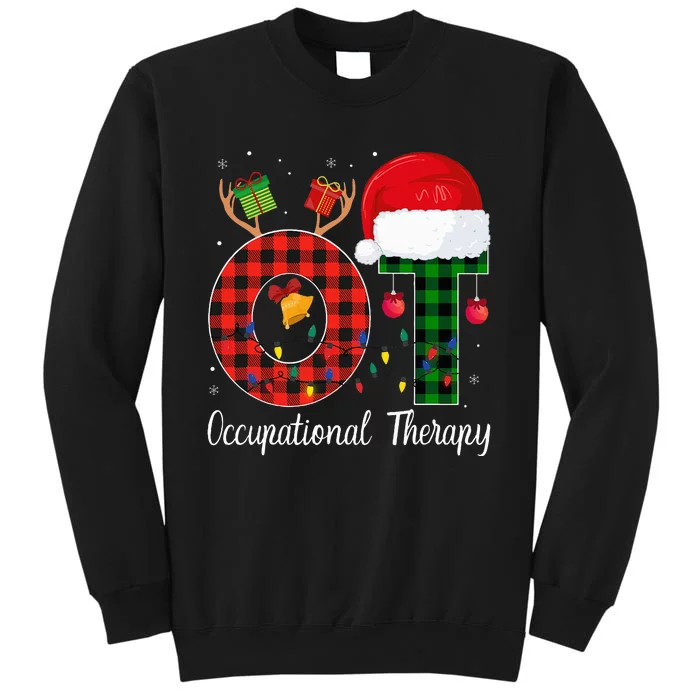 Lights Red Plaid OT Therapist christmas 2024 Tall Sweatshirt