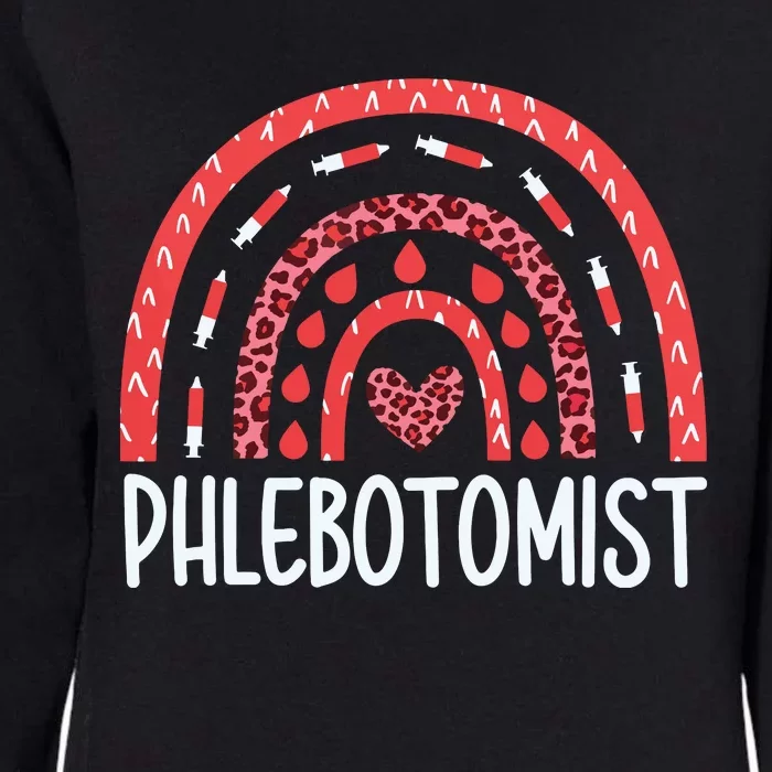 Leopard Rainbow Phlebotomist Phlebotomy Technician Tech RN Womens California Wash Sweatshirt