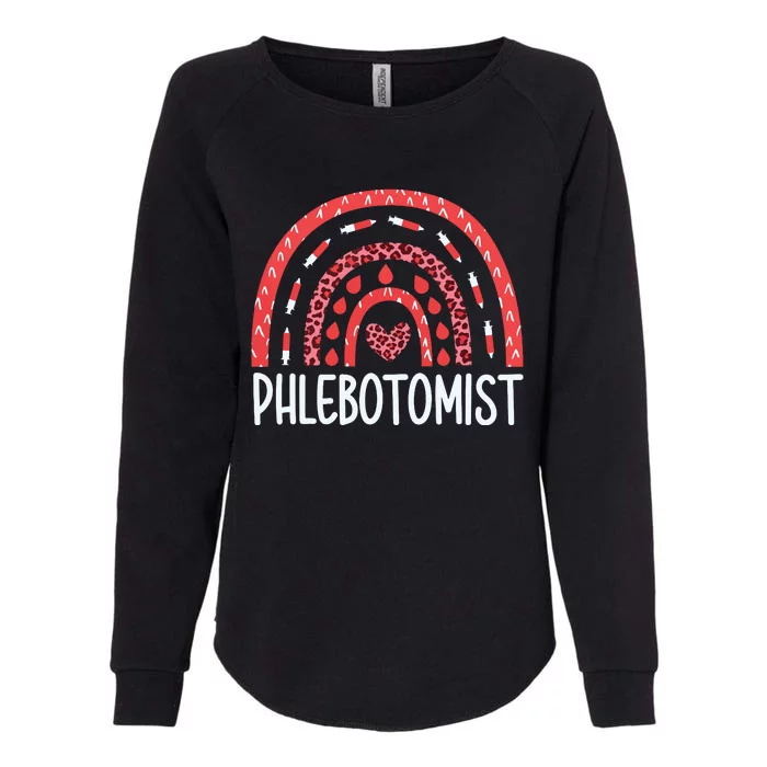 Leopard Rainbow Phlebotomist Phlebotomy Technician Tech RN Womens California Wash Sweatshirt