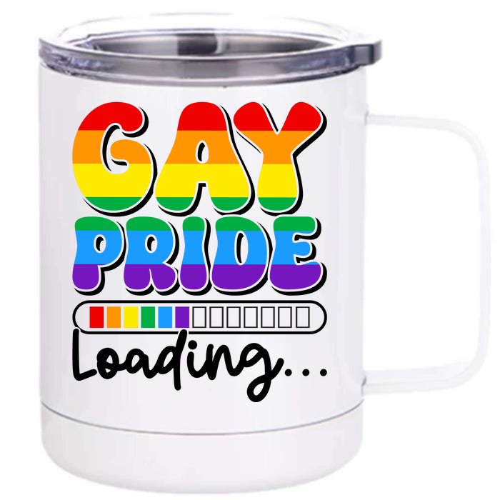 LGBT Retro Pride T Design Front & Back 12oz Stainless Steel Tumbler Cup