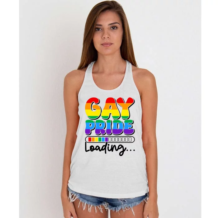 LGBT Retro Pride T Design Women's Knotted Racerback Tank