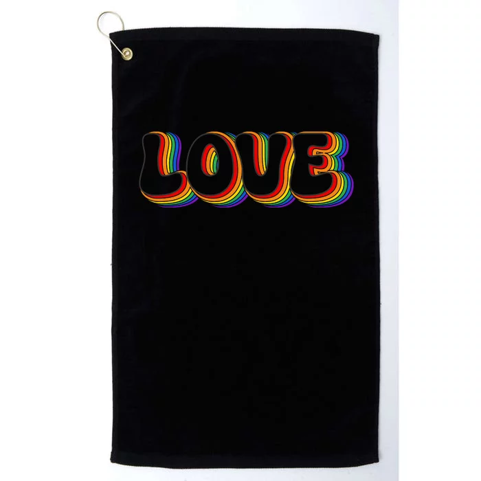 LGBT Retro Pride T Design Platinum Collection Golf Towel