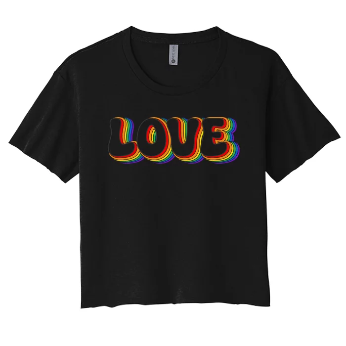 LGBT Retro Pride T Design Women's Crop Top Tee