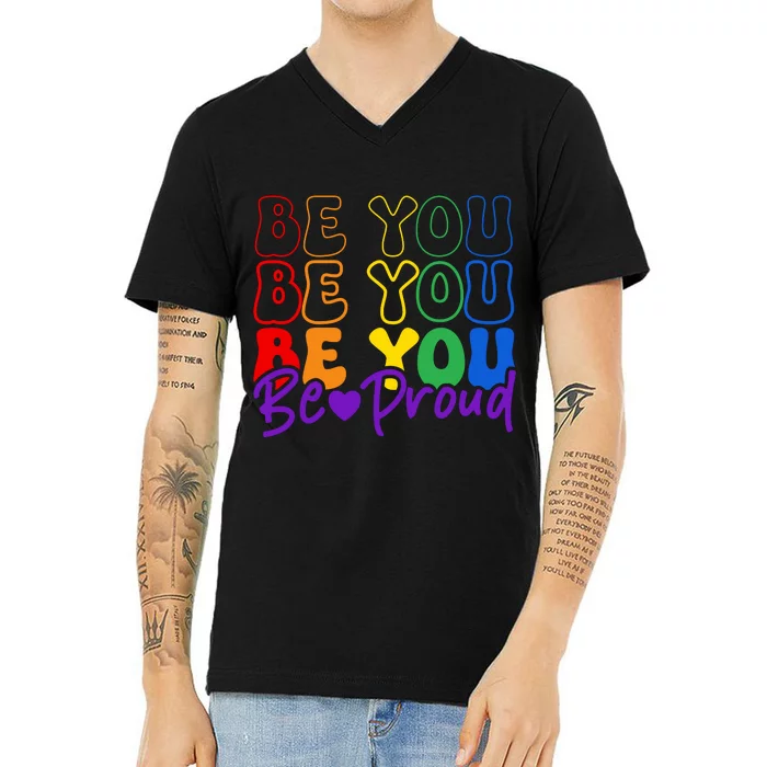 LGBT Retro Pride T Design V-Neck T-Shirt