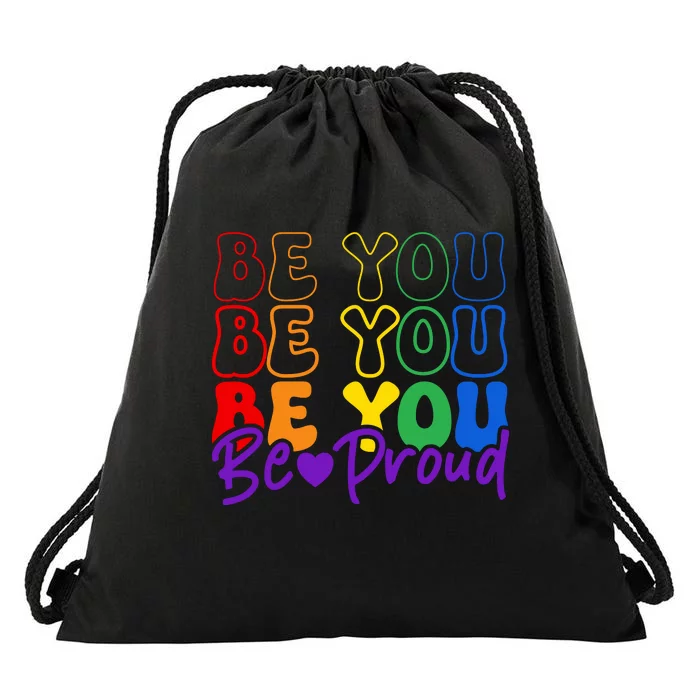 LGBT Retro Pride T Design Drawstring Bag