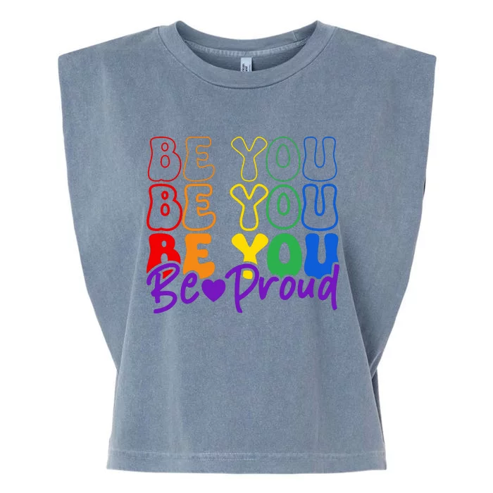 LGBT Retro Pride T Design Garment-Dyed Women's Muscle Tee