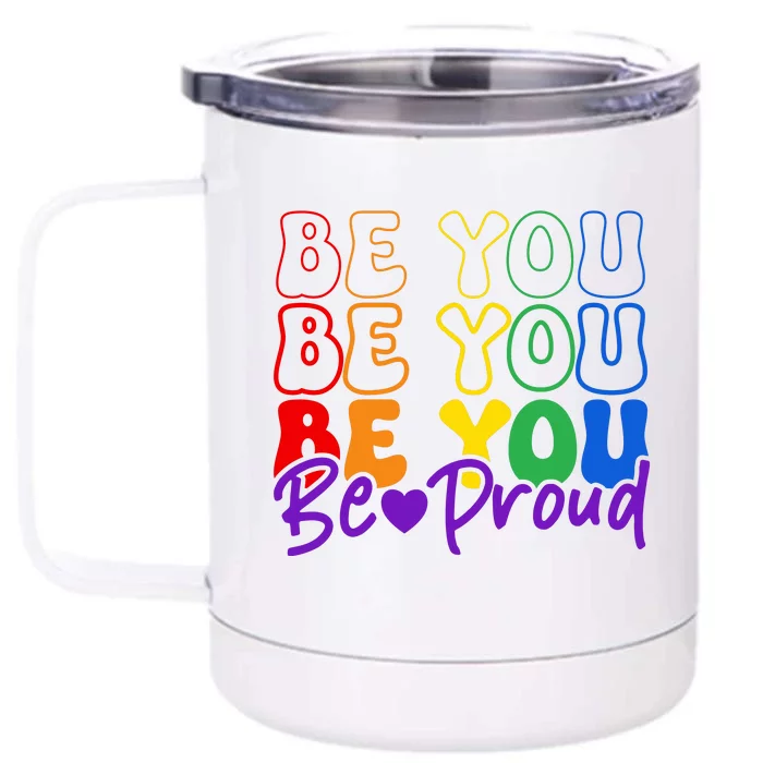 LGBT Retro Pride T Design Front & Back 12oz Stainless Steel Tumbler Cup