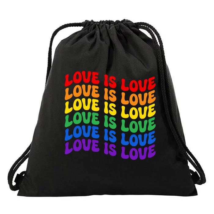 LGBT Retro Pride T Design Drawstring Bag