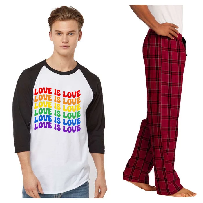 LGBT Retro Pride T Design Raglan Sleeve Pajama Set