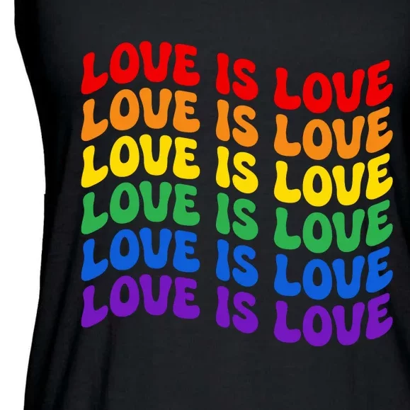 LGBT Retro Pride T Design Ladies Essential Flowy Tank