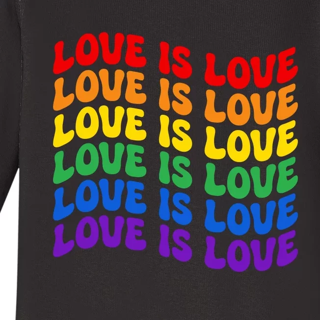 LGBT Retro Pride T Design Baby Long Sleeve Bodysuit