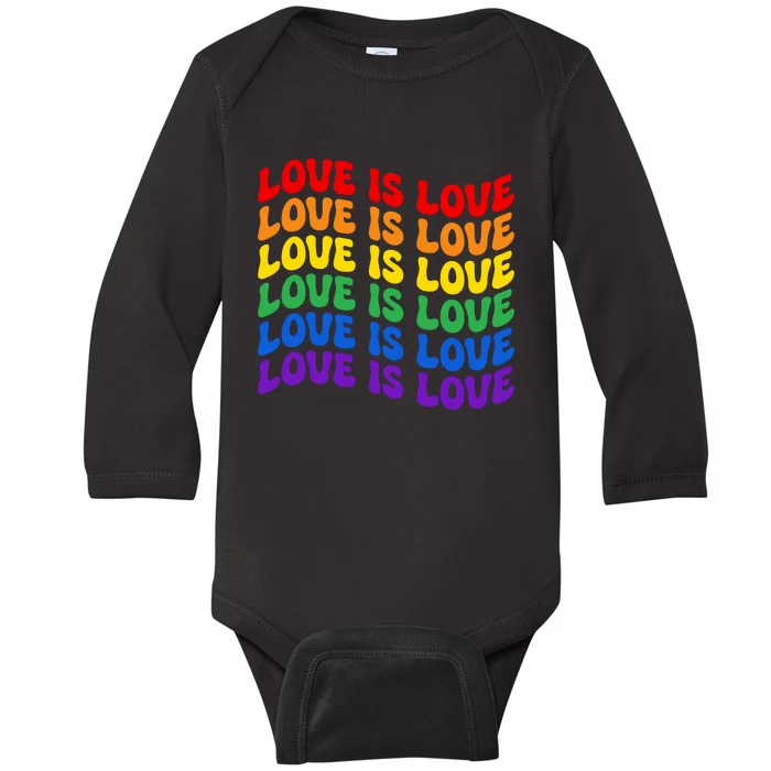 LGBT Retro Pride T Design Baby Long Sleeve Bodysuit