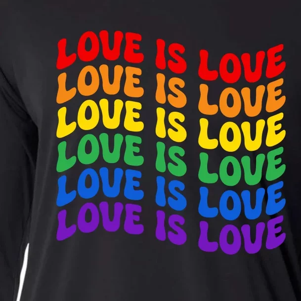 LGBT Retro Pride T Design Cooling Performance Long Sleeve Crew