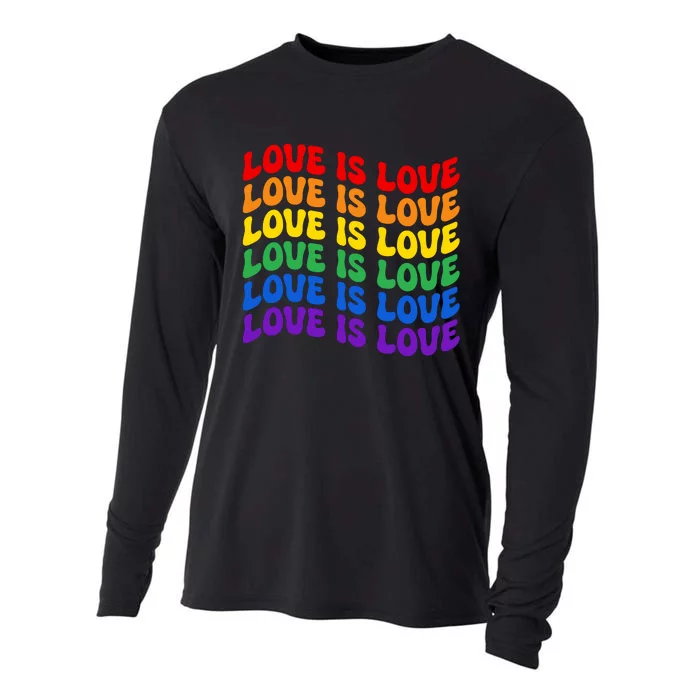 LGBT Retro Pride T Design Cooling Performance Long Sleeve Crew