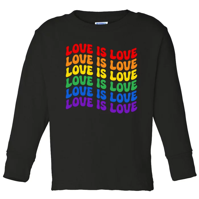 LGBT Retro Pride T Design Toddler Long Sleeve Shirt