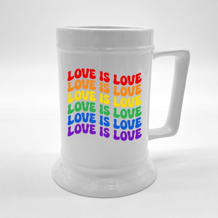 LGBT Retro Pride T Design Front & Back Beer Stein