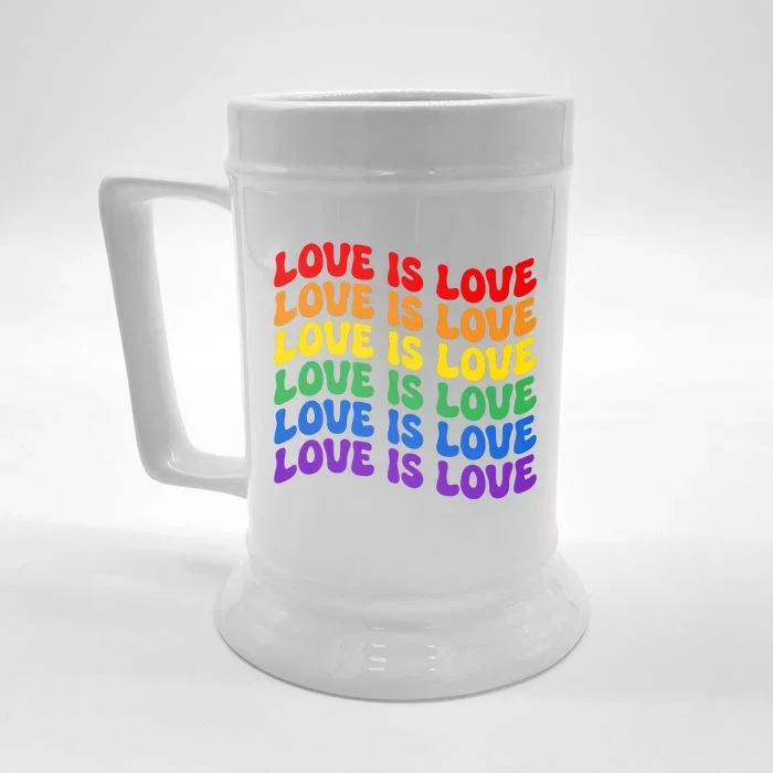 LGBT Retro Pride T Design Front & Back Beer Stein