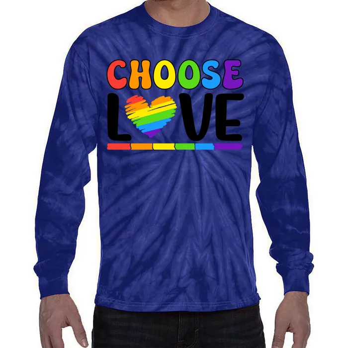 LGBT Retro Pride T Design Tie-Dye Long Sleeve Shirt