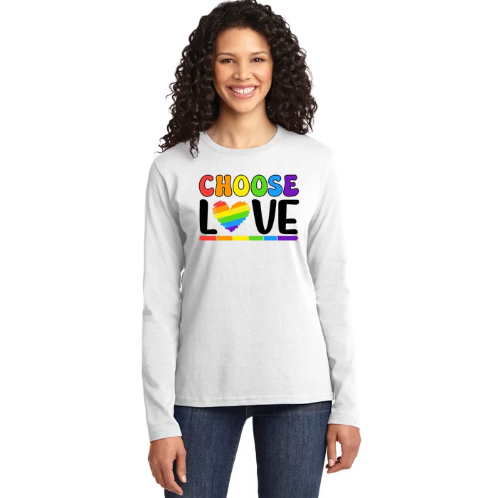 LGBT Retro Pride T Design Ladies Long Sleeve Shirt