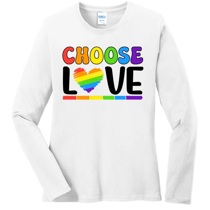 LGBT Retro Pride T Design Ladies Long Sleeve Shirt