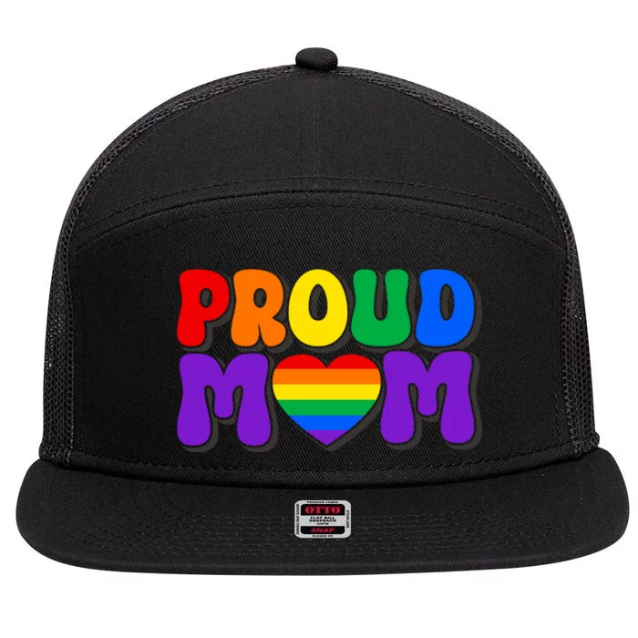 LGBT Retro Pride T Design 7 Panel Mesh Trucker Snapback Hat