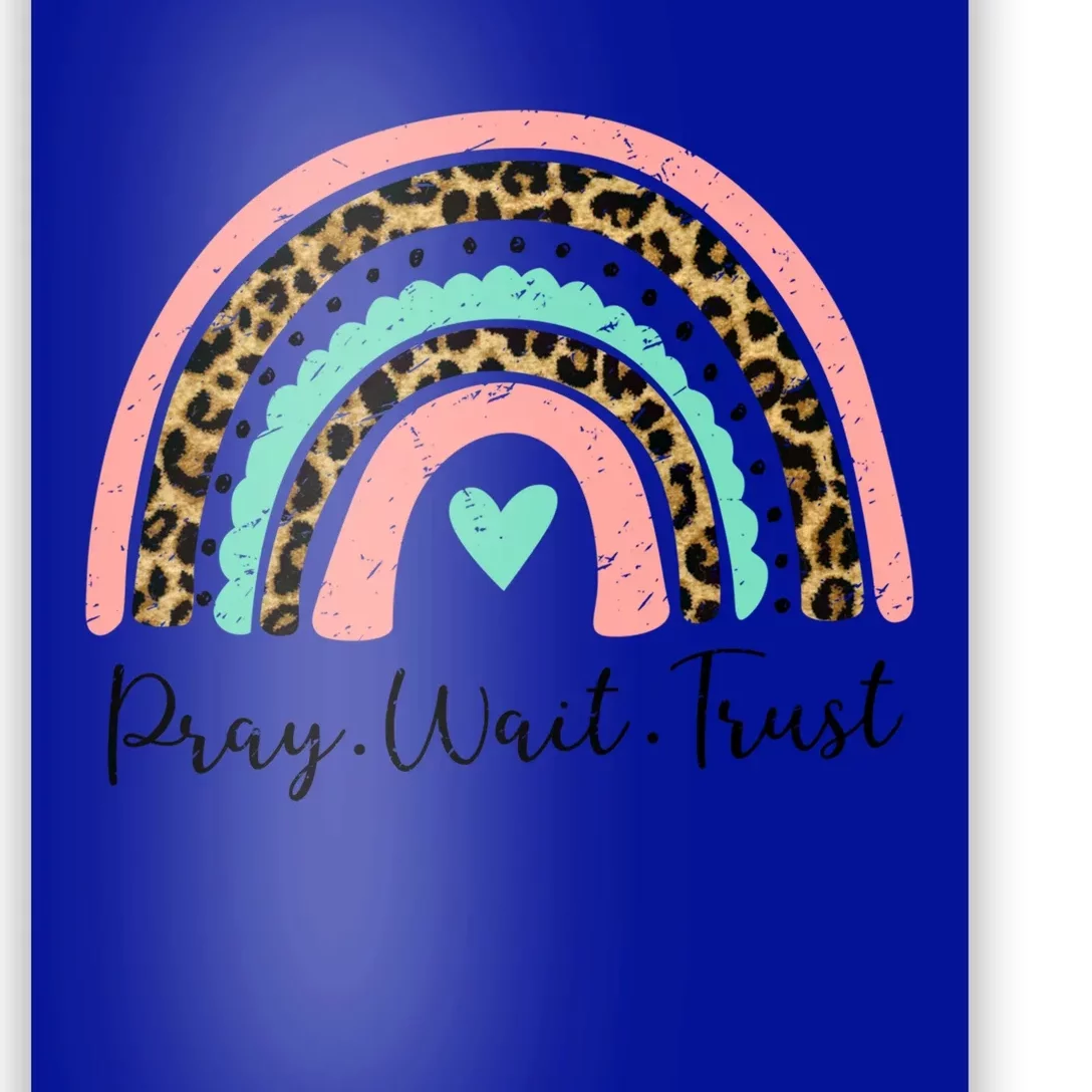 Leopard Rainbow Pray Wait Trust Bible Christian Motivational Gift Poster