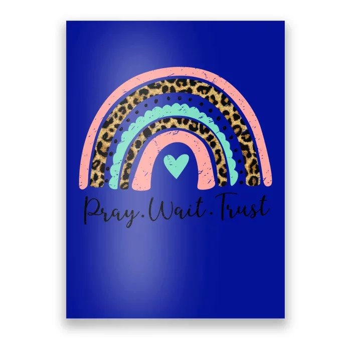 Leopard Rainbow Pray Wait Trust Bible Christian Motivational Gift Poster