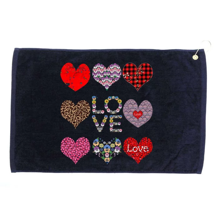 Love Red Plaid And Leopard Hearts Cute Floral Valentines Day Meaningful Gift Grommeted Golf Towel