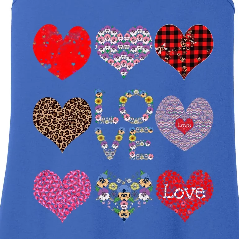 Love Red Plaid And Leopard Hearts Cute Floral Valentines Day Meaningful Gift Ladies Essential Tank