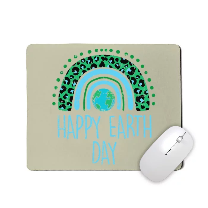 Leopard Rainbow Planet Happy Earth Day Cute Teacher Mousepad