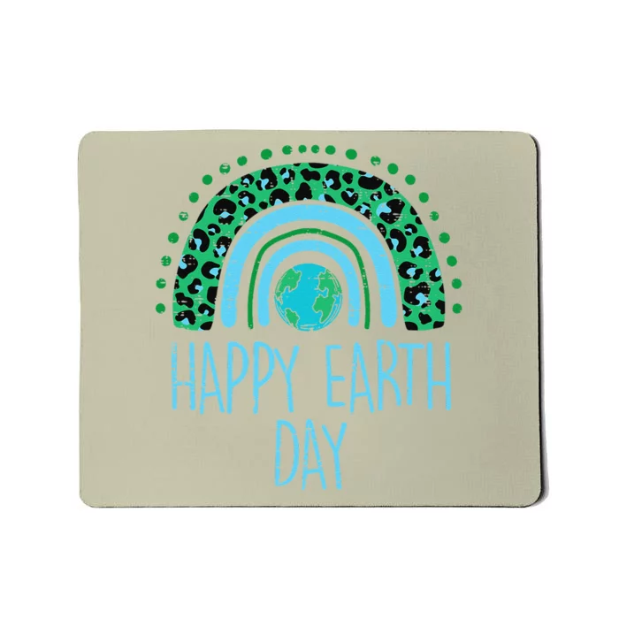 Leopard Rainbow Planet Happy Earth Day Cute Teacher Mousepad