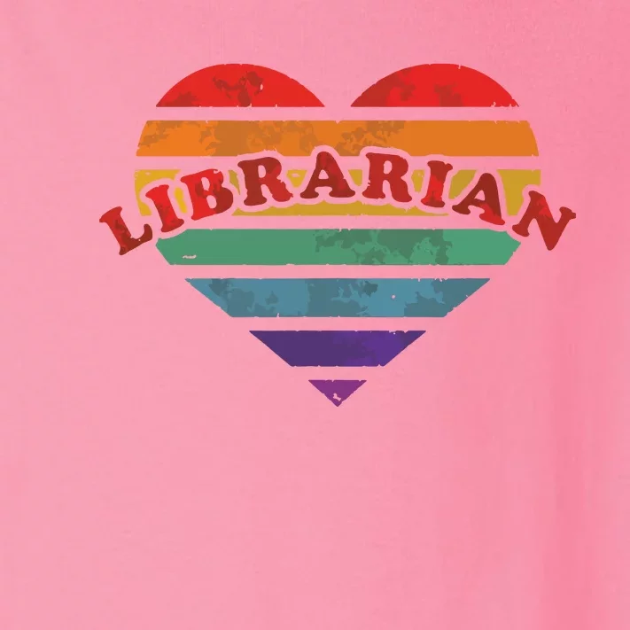 Librarian Retro Rainbow Heart 80s Whimsy LGBTQ Pride G Toddler Long Sleeve Shirt