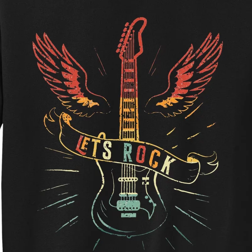 Lets Rock Rock N Roll Guitar Retro Lovers Sweatshirt